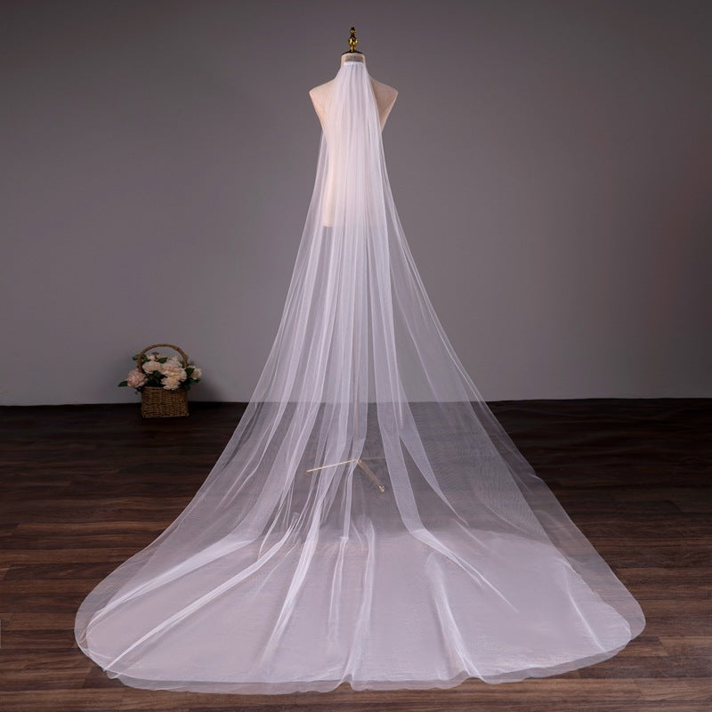 Wedding Bride Double-layer Trimming Veil With Comb