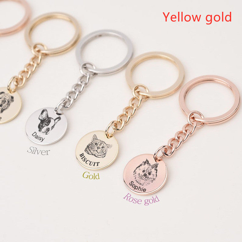 Ins Pet Cat And Dog  Photo Diy Keychain