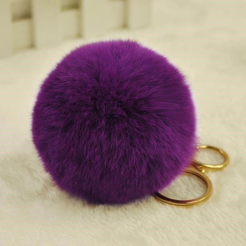 Cute Rex Rabbit Fur Ball Keychain