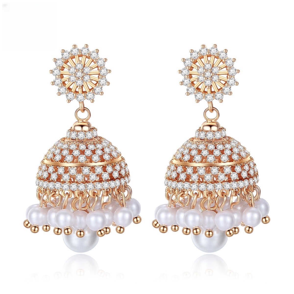 Bell Zircon Earrings Golden Earrings