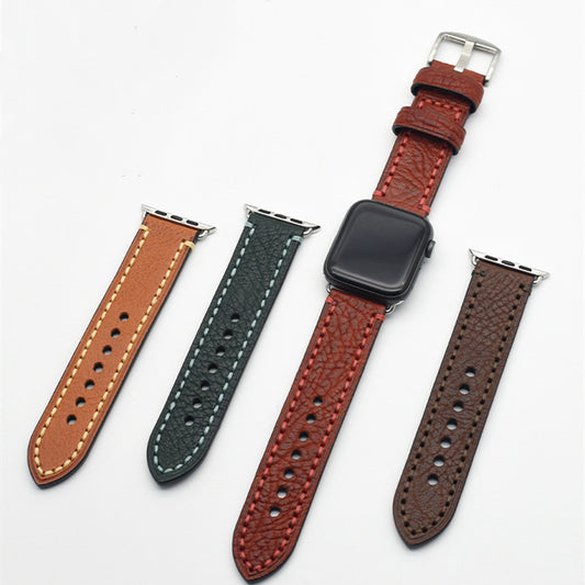 Casual Simple Top Layer Cow Leather Watch Strap