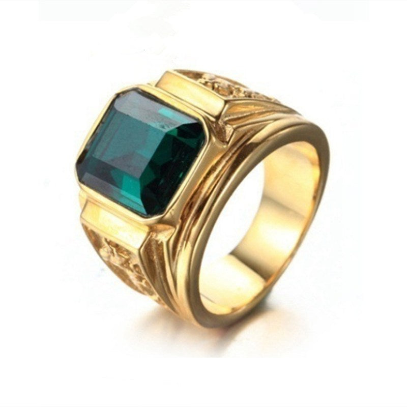 Trendy Fashion Rings Vintage Men's Gold Diamond Rings