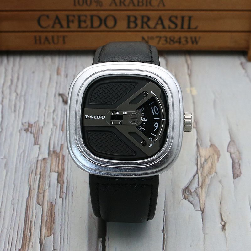 Men's Fashion Watch All Match Leather Belt Quartz Watch