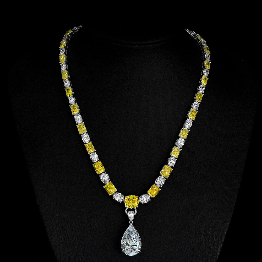 Women's 925 Silver 42 Carat Goose Yellow High-end Pendant Necklace