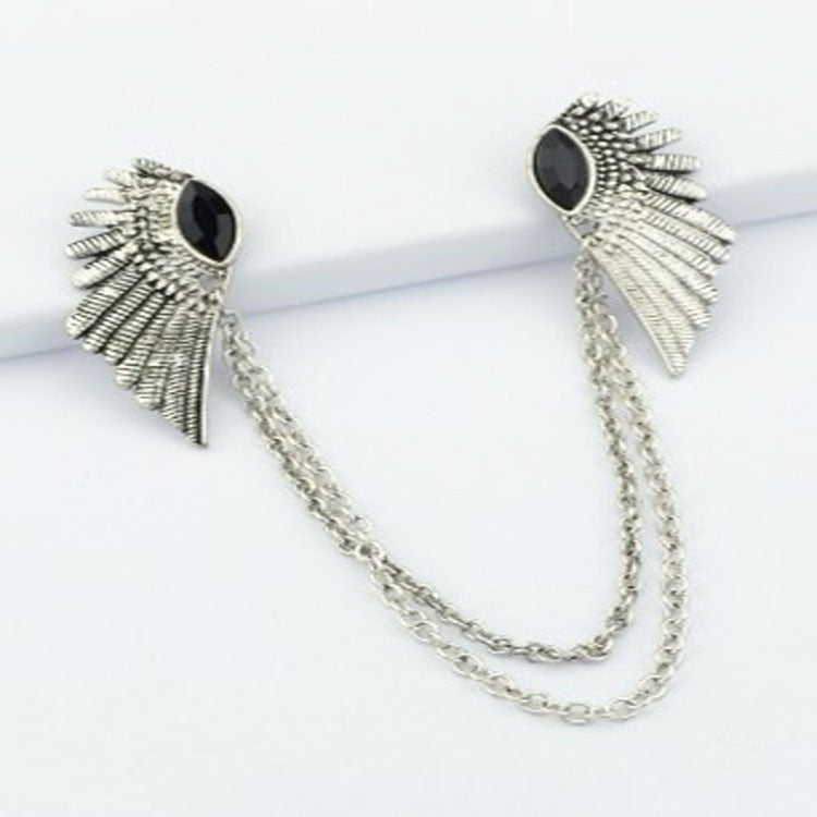 Female Punk Wing Jewel Vintage Collar Clip