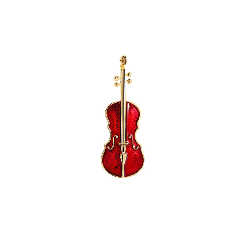 Light Luxury Cold Style Violin Brooch Pin