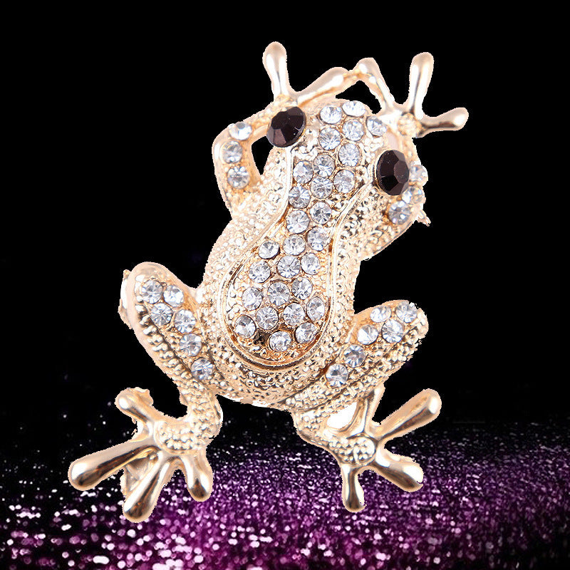 Korean Fashion Diamond Animal FROGPRINCE Brooch Female Corsage