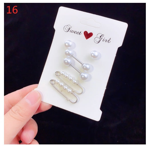 Brooch Pin Overalls Waist Opening Pearl Pin Buckle Clothes Fixed