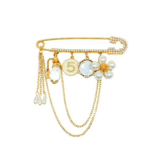 Pearl Brooch Female Pin Fixed Clothes Accessories Temperament