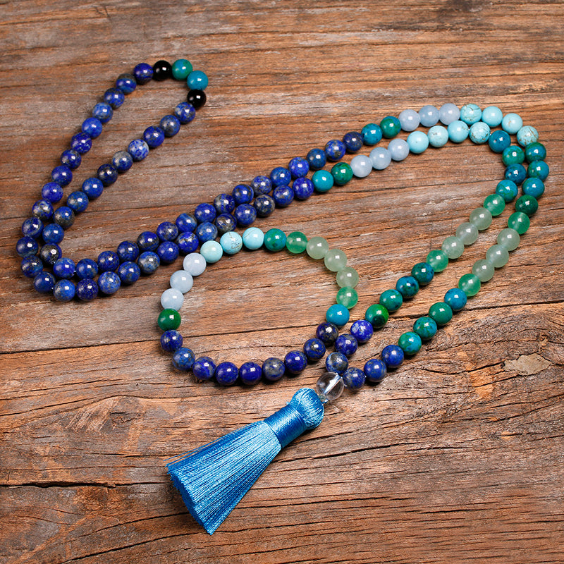 Natural Stone Lapis Lazuli 8MM 108 Bead Jewelry Set