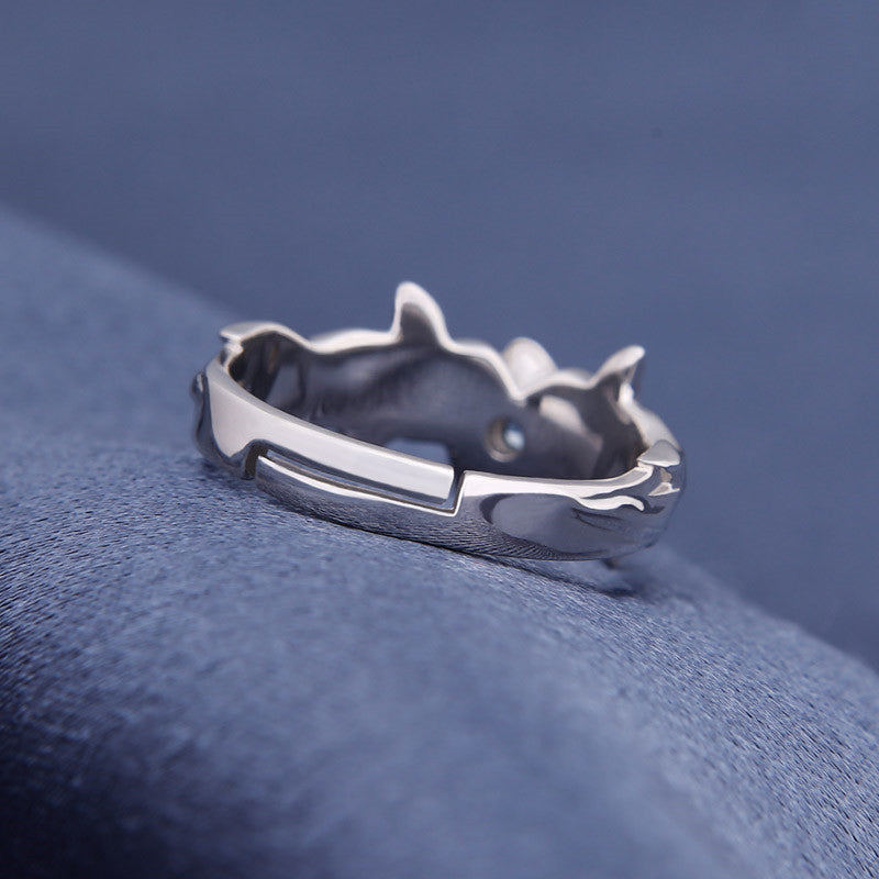 Blue Rose 925 Silver Jewelry Ring Anime