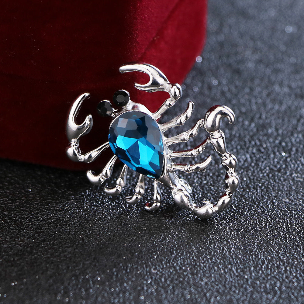 South Korea Scorpion Crystal Pin For Men And Women Korean Style All-match Corsage Brooch