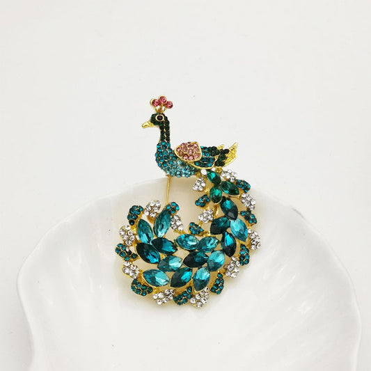 Peacock Brooch European And American Retro Fashion