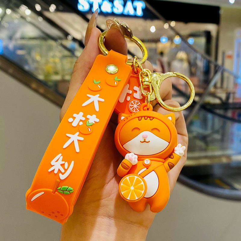 Creative Big Orange Italian Cute Cat Keychain