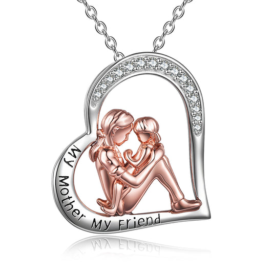 Eternal Bond Mother Daughter Necklace 925 Sterling Silver