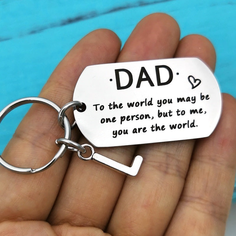 Parents' Stainless Steel Keychain 26 Letters