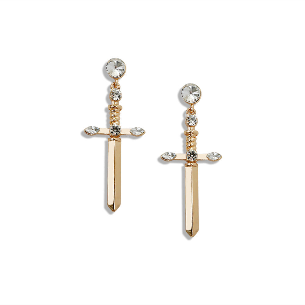 European And American Cross Earrings Antique Retro Ethnic Style High-end Earrings