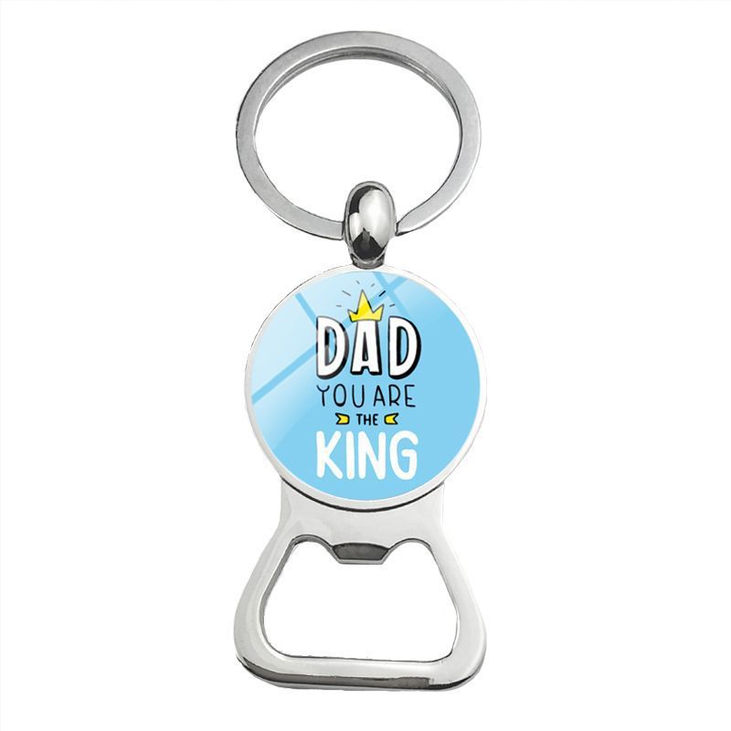 Cute Super Papa Dad Beer Bottle Opener Keychain