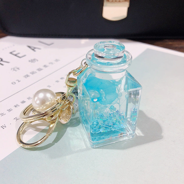 Creative Quicksand Keychain Women's Perfume Bottle