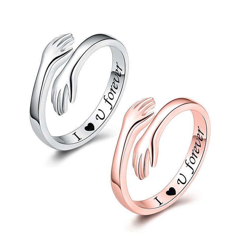 Adjustable I Love You Forever Hug Rings For Women Men