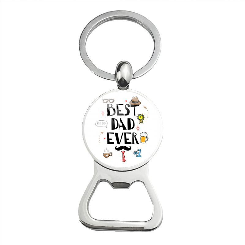 Cute Super Papa Dad Beer Bottle Opener Keychain