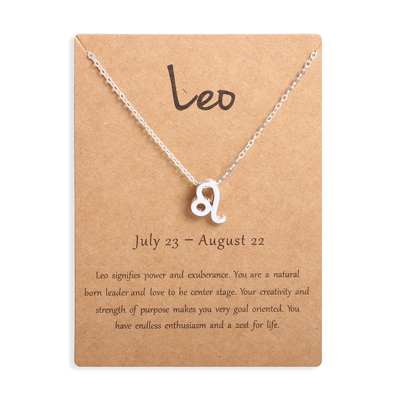 12 Zodiac Sign Necklaces With Gift Card Constellations Pendant Necklace Jewelry