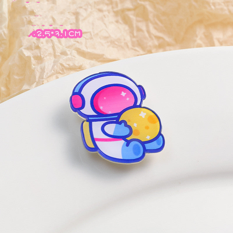 Cartoon Acrylic Brooch Cute Decorative Accessories