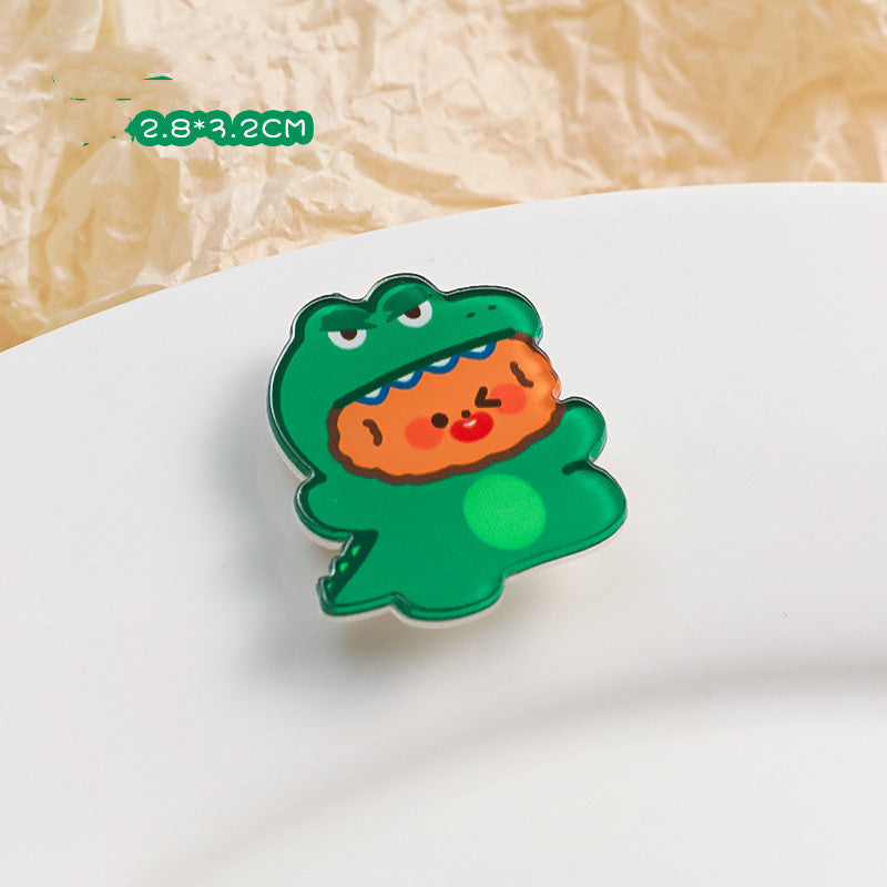 Cartoon Acrylic Brooch Cute Decorative Accessories