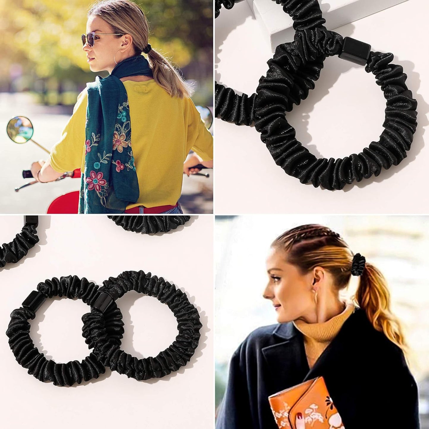 Basic Style Seamless Versatile Simple Black And White High Elastic Hair Bands