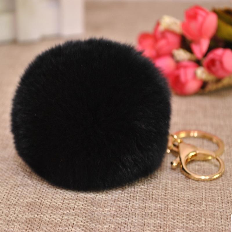 Cute Rex Rabbit Fur Ball Keychain