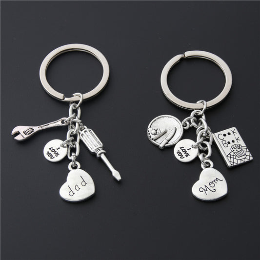 Father Mother I Love You Dad Mom Keychain