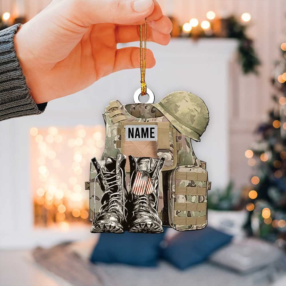 Personalized Veteran Soldier Backpack Charm Acrylic