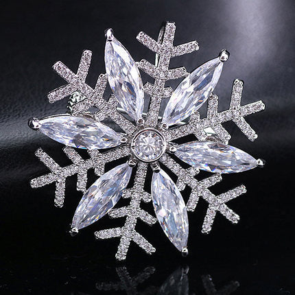 Full Diamond Snowflake Brooch Scarf Buckle