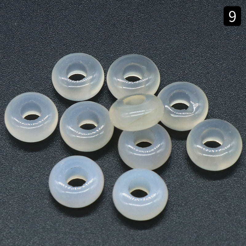 5x10mm Large Hole 4mm Circle Natural Crystal Agate Jade Beads Abacus Beads