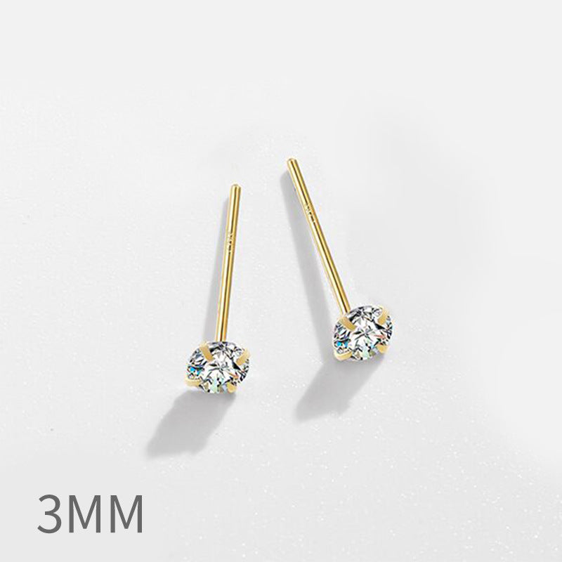 Silver Needle Ear Studs Female Winter Piercing Sticks To Sleep Without Removin