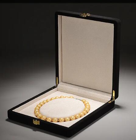 High-grade Rounded Microfiber Large Pearl Necklace Suit Jewelry Storage Box