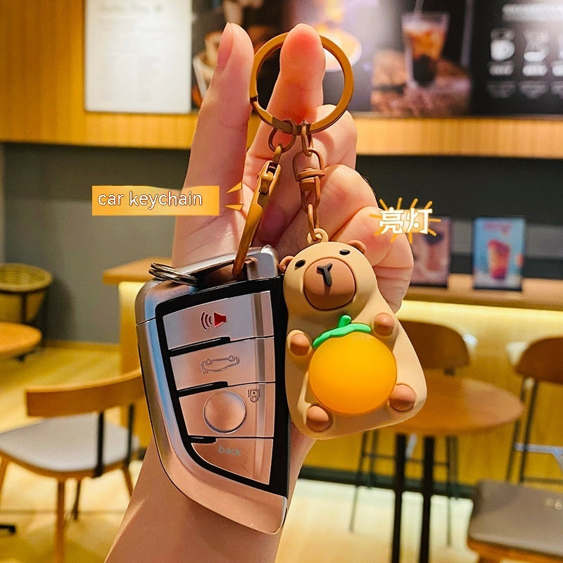 Cute Creative Doll Cartoon Light Pull Keychain