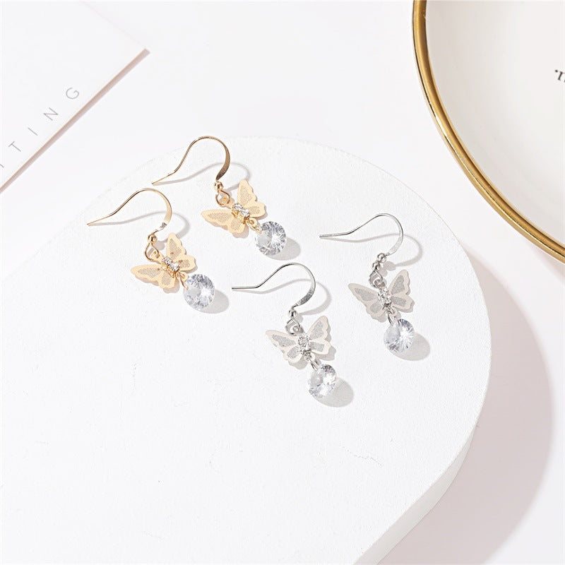 Zircon Earrings Temperament Fashion Short Earrings Earrings