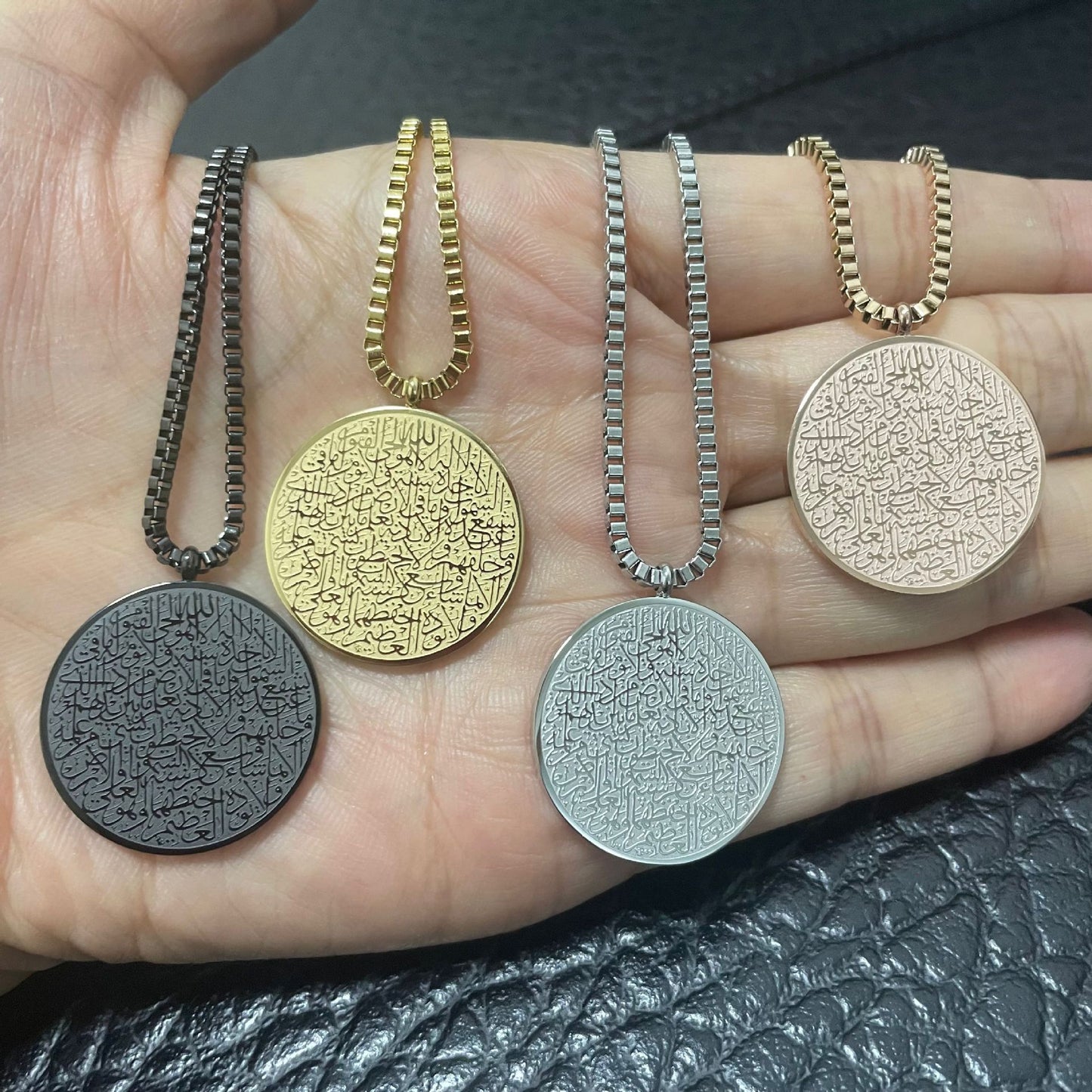 Stainless Steel Disc Necklace & Bracelet Set