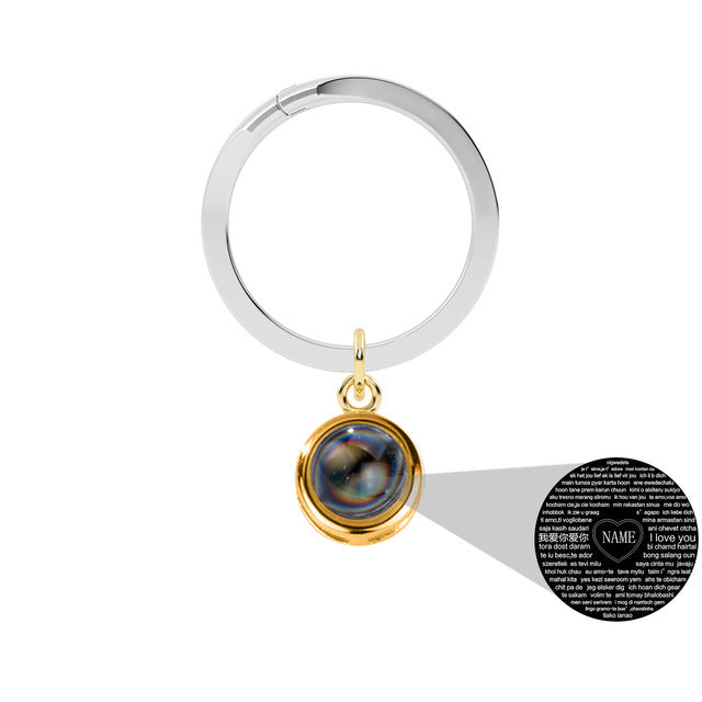 Circular Projection 100 Languages Keychain