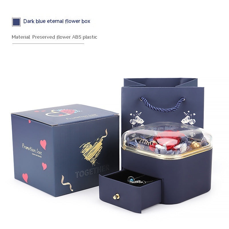 Preserved Rose Drawer Jewelry Gift Box