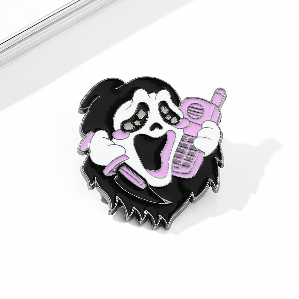 Cartoon Brooch Halloween Witch Conjure Enamel Pin