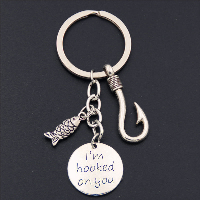 Personality Trendy Keychain Anchor Fish Hook