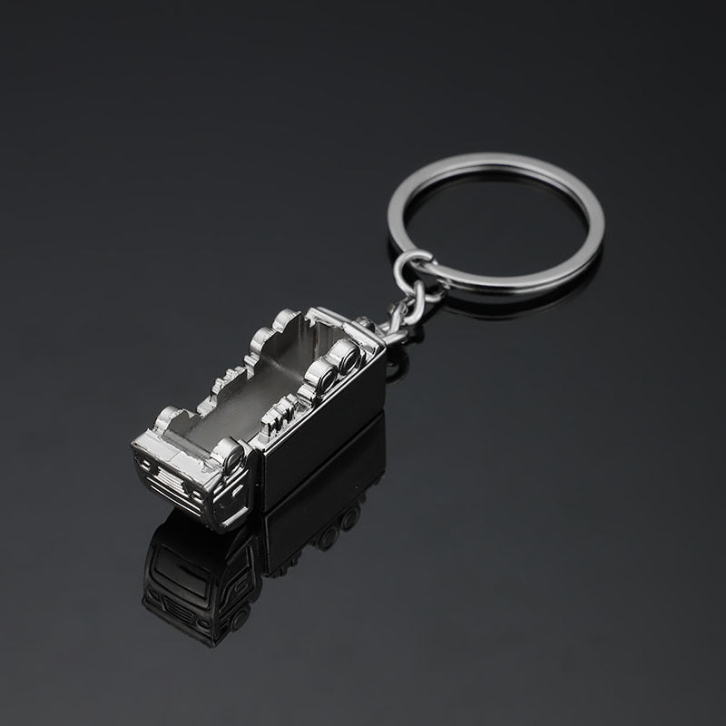 Creative Three-dimensional Truck Model Metal Keychains Car Advertising Pendant Accessories