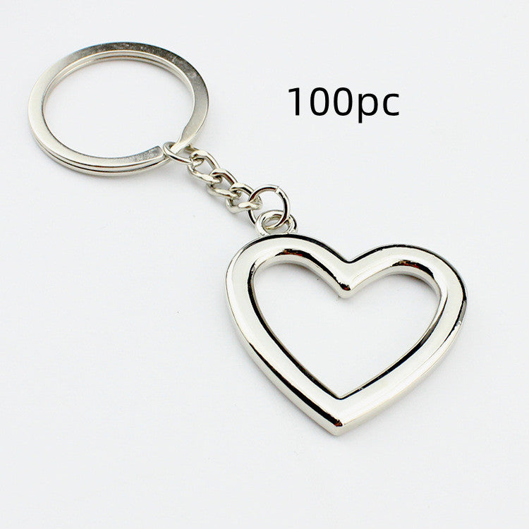 Personalized Hollow Peach Heart Keychain