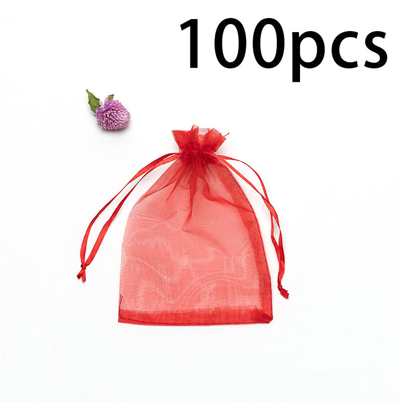 Candy Packaging Bag Drawstring Bag Jewelry Camphor Wood Bead Mesh Bag