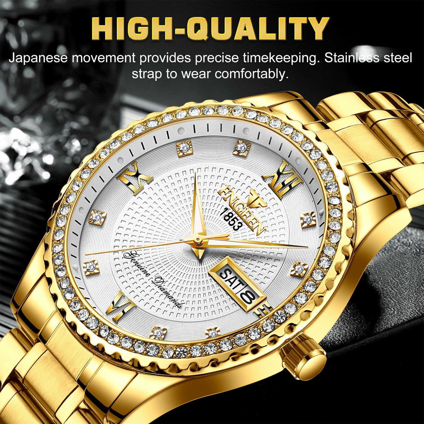 Waterproof Men Quartz Analog Watch Classic Stainless Steel Business Wristwatch