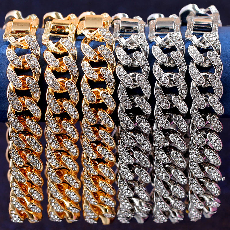 Luxury 12mm Iced Out Cuban Link Chain Bracelet