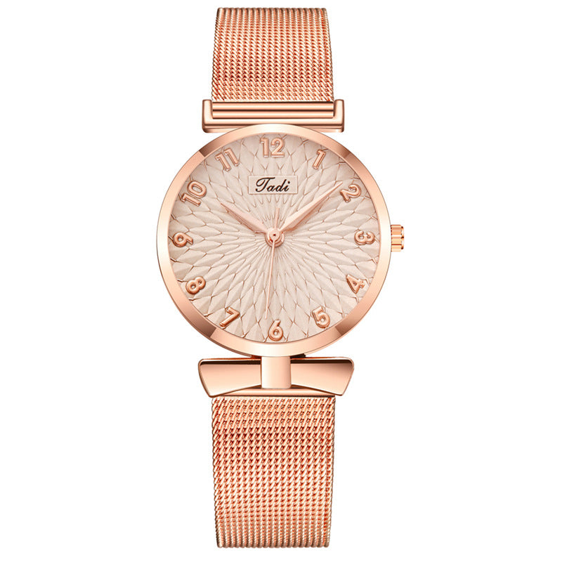 Personality Bowknot Fashion Digital Sunflower Watch Women