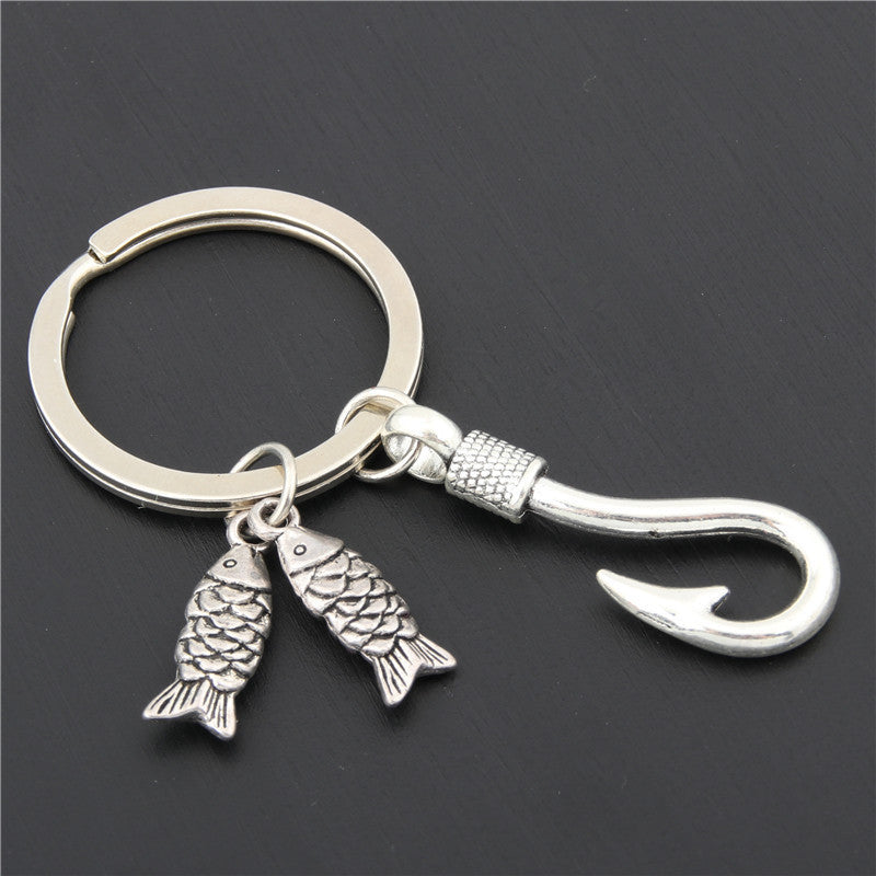 Personality Trendy Keychain Anchor Fish Hook